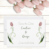 Roze Tulp Floral Save The Date