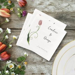 Roze Tulp Floral Servet