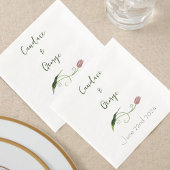 Roze Tulp Floral Servet