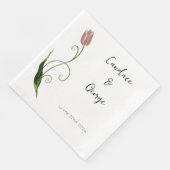 Roze Tulp Floral Servet (Hoek)