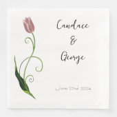 Roze Tulp Floral Servet (Voorkant)