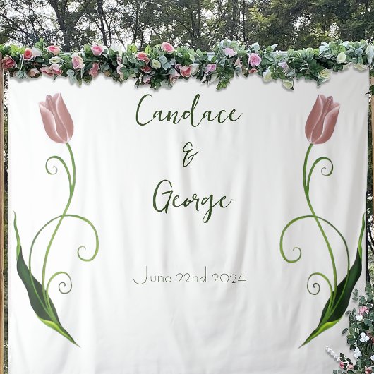 Roze Tulp Floral Wandkleed