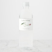 Roze Tulp Floral Waterfles Etiket (Voorkant)