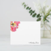 Roze Tulp flower Note Kaart (Staand voorkant)