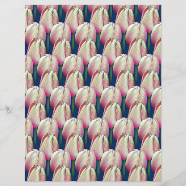Roze Tulp Flowers Scrapbook Paper (Voorkant)