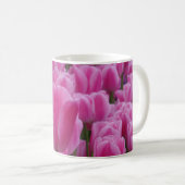 Roze Tulp Flowers White Coffee Mok (Voorkant rechts)