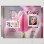 Roze Tulp Funeral Template (Voorkant / Achterkant)