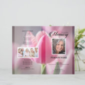 Roze Tulp Funeral Template (Staand voorkant)