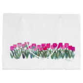 Roze Tulp Gift Bag Groot Cadeauzakje (Achterkant)