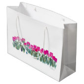 Roze Tulp Gift Bag Groot Cadeauzakje (Achterkant Gekanteld)