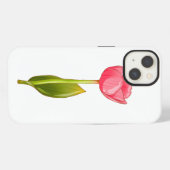 Roze Tulp – Glanzende esthetische bloemkunst iPhone Hoesje (Achterkant horizontaal)