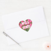 Roze Tulp Goed Gedaan Hartvormige Stickers (Envelop)
