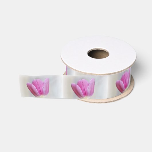 Roze tulp grosgrain lint (Spoel)