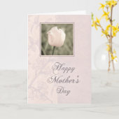 Roze Tulp Happy Moederdag Kaart (Gele Bloem)