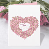 Roze tulp hartgeïnkt kunst bedankt kaart