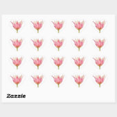 Roze  Tulp Heart Shape Stickers (Vel)