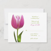 Roze Tulp Huwelijkskaart Antwoordkaart RSVP Kaartje (Voorkant)