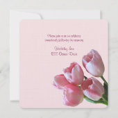  Roze Tulp Huwelijksuitnodiging Kaart (Achterkant)