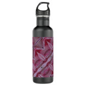 Roze Tulp Ikat en ook angstig Waterfles (Voorkant)
