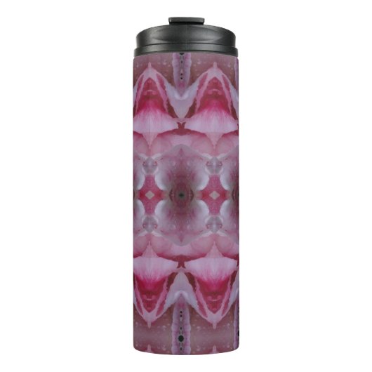 Roze Tulp Ikat ook Thermosbeker (Voorkant)