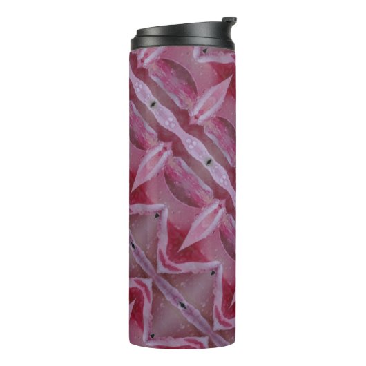 Roze Tulp Ikat ook Thermosbeker (Gedraaid links)