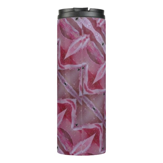 Roze Tulp Ikat ook Thermosbeker (Achterkant)