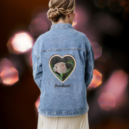  Roze Tulp in Hart Denim Jacket