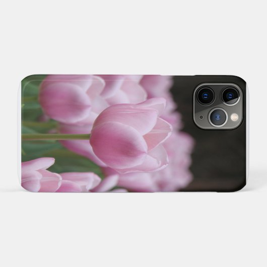 Roze tulp iPhone Hoesje (Achterkant (horizontaal))