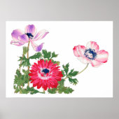 Roze tulp,  Japanse kunst Poster (Voorkant)