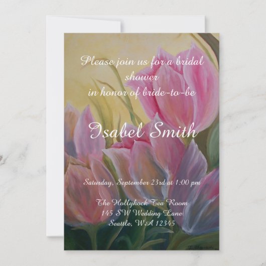 Roze tulp kaart (Voorkant)