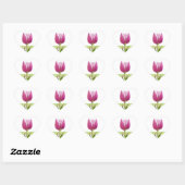 Roze Tulp Liefde Hart Bruiloft Envelop Seal Hart Sticker (Vel)