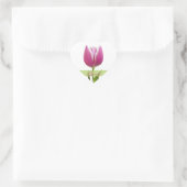 Roze Tulp Liefde Hart Bruiloft Envelop Seal Hart Sticker (Tas)