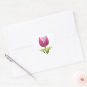Roze Tulp Liefde Hart Bruiloft Envelop Seal Sticker (Envelop)