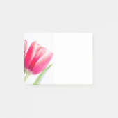 Roze Tulp met Groene Blad Foto Post-it® Notes (Voorkant)