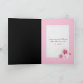 roze tulp met parels bedankt kaart (Binnen)