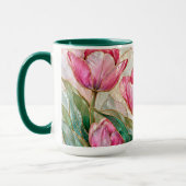 Roze Tulp Mok Elegante Bloem Coffee Kop (Links)