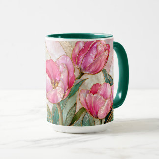 Roze Tulp Mok Elegante Bloem Coffee Kop