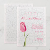 Roze tulp op het Vrijgezellenfeest Crackle Paint Kaart (Voorkant / Achterkant)