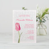 Roze tulp op het Vrijgezellenfeest Crackle Paint Kaart (Staand voorkant)