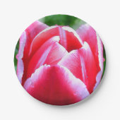 Roze tulp papieren bordje (Voorkant)