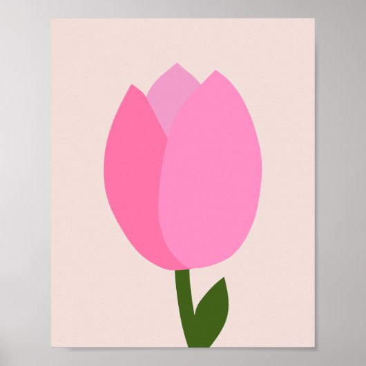 Roze tulp poster (Voorkant)