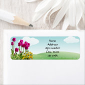 Roze Tulp Retouradres Lente Etiket (Insitu)