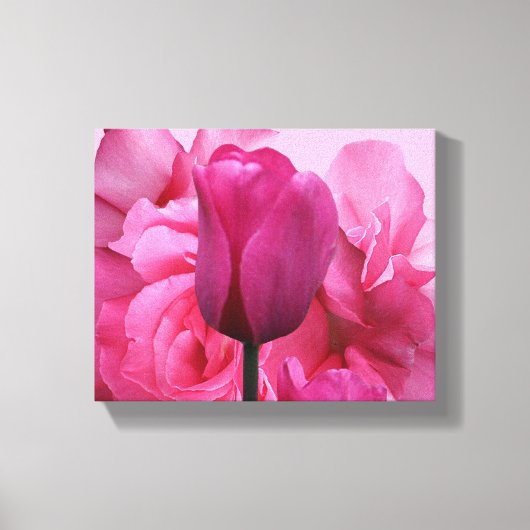 roze tulp roos bloem eenvoudige moderne bloemen canvas afdruk (Voorkant)