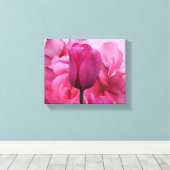  roze tulp roos bloem eenvoudige moderne bloemen canvas afdruk (Insitu (Houten vloer))