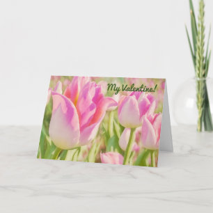 Roze Tulp Roze Bloem Valentijnkaart Kaart