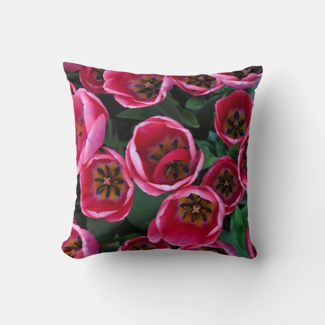 Roze tulp schoonheid kussen (Voorkant)