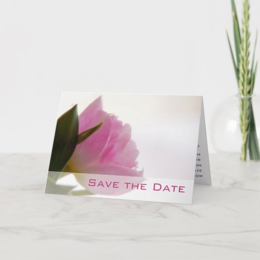Roze tulp ・ Sla de datumkaart op Aankondiging (Voorkant)