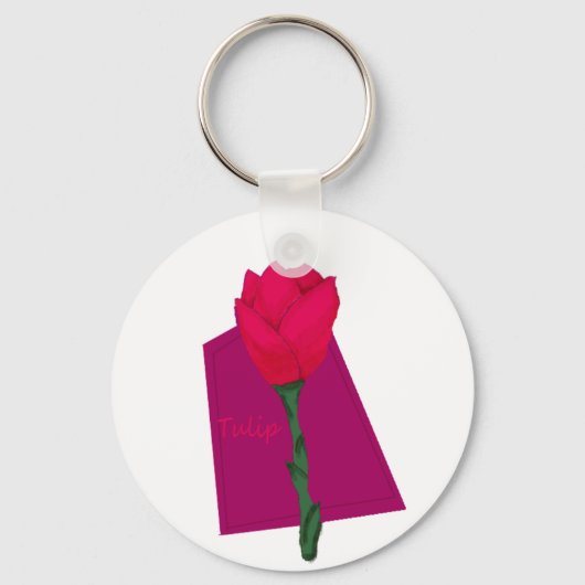 Roze tulp sleutelhanger (Voorkant)