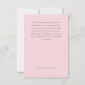 Roze Tulp Solo Bruiloft Bedankkaart (Achterkant)