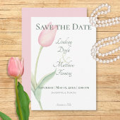 Roze Tulp Solo Bruiloft Save The Date